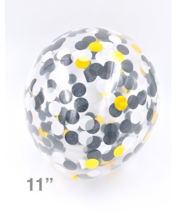 Confetti Balloon - Black/White/Gold